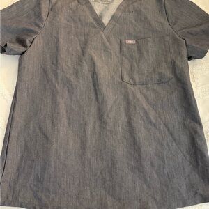 Figs Charcoal V-Neck Short Sleeve Shirt